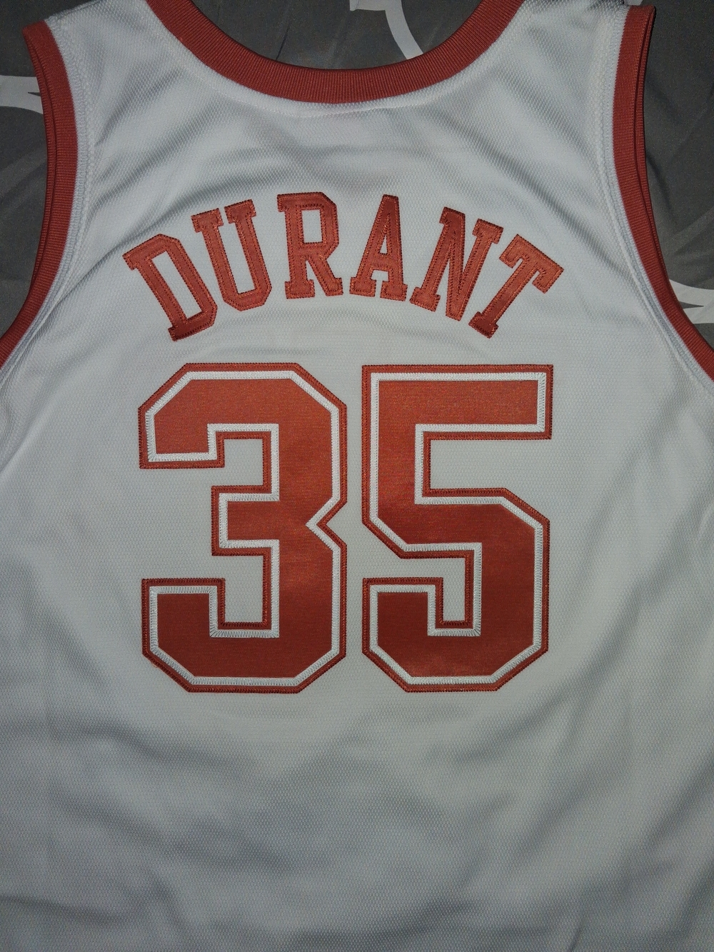 Mitchell & Ness White and Orange Kevin Durant #35 Basketball Jersey And Shorts